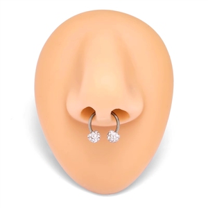G23 Titan 16G Nasenseptum-Ringe mit Discokugel, Glitzernde CZ-Ohrringe, Kristall-Ohrringe, Piercing-Schmuck - Product Image 3