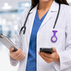 Silicone <b>Nurse</b> Fob <b>Watch</b> Quartz Pocket <b>Watch</b> Pin-On Medical <b>Watch</b> Infection Control for Healthcare Staff - Product Image 6