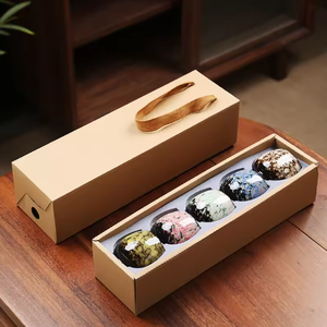 Set da Tè in Ceramica Stile Retrò Personalizzato, Tazze da Tè Arabo Kung Fu 110ml, Set di Tazze da Caffè in Ceramica Smaltata a Forma di Uovo - Product Image 1