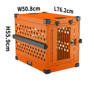 กรงสัตว์เลี้ยงพับได้แบบพกพาลังสุนัขขนาดกลางและใหญ่ทำจากอลูมิเนียมอัลลอยและพลาสติกสำหรับการตั้งแคมป์และการเดินทาง - Product Image 1