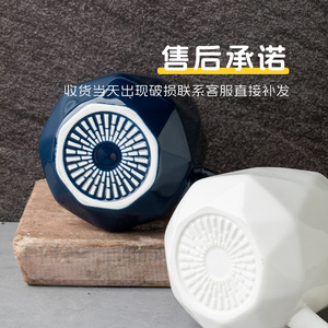 Mug en céramique diamantée bleu, design minimaliste, pour impression et publicité - Product Image 5