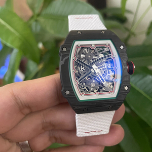 La dernière montre mécanique automatique multifonctionnelle ultra-fine en fibre de carbone de qualité supérieure 67-02 avec verre saphir - Product Image 6