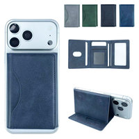 Portefeuille magnétique détachable et pliable en cuir PU avec fentes pour cartes, porte-photo d'identité et béquille intégrée pour iPhone 18 17 16 15 Pro