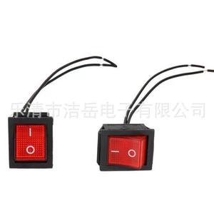 Interrupteur à bascule KCD4 carré à 2 broches avec câble de 20 cm, voyant lumineux rouge, coque en plastique IP21 - Product Image 4