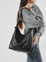 Sac Hobo Grande Capacité en Cuir de Vachette Véritable de Luxe, Sac à Bandoulière Souple en Cuir Véritable pour Femme, Logo Personnalisé, Faible MOQ