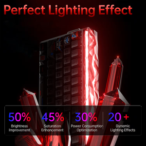 Clavier de jeu professionnel sans fil AULA HERO 68 <span class=keywords><strong>Air</strong></span>, taux de polling 8000 Hz, accents métalliques CNC, boîte à lumière diamant, trois modes - Product Image 2
