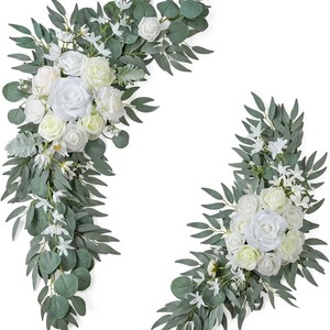 <b>Artificial</b> Flower Archway With White Roses And Eucalyptus For Wedding Decorations - Product Image 1