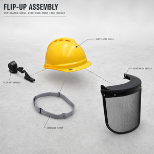 Casco de Seguridad para Desbrozadora con Protector Facial Abatible de Malla Metálica - Product Image 3