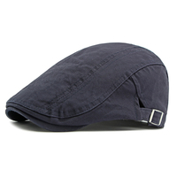 Venta al por mayor sólido en blanco Newsboy sombreros para hombres gorra plana 100% sarga de algodón ajustable ligero irlandés taxista hiedra conducción sombrero de caza