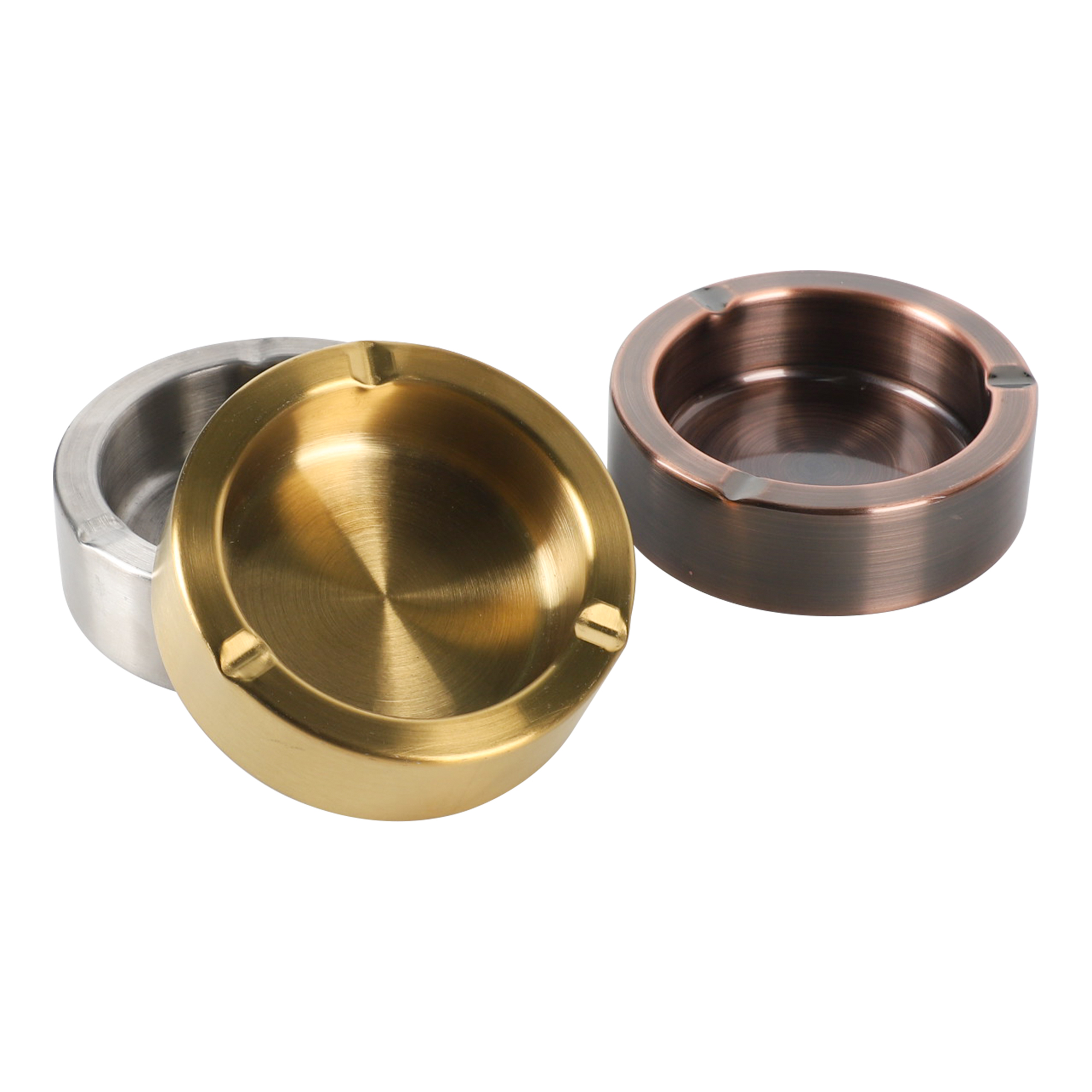 Portacenere Da Tavolo In Ottone Retrò – Forma Rotonda, Oro, 8 Cm, Per Ufficio, Bar, Casa, Regalo Vintage, Robusto E Pratico