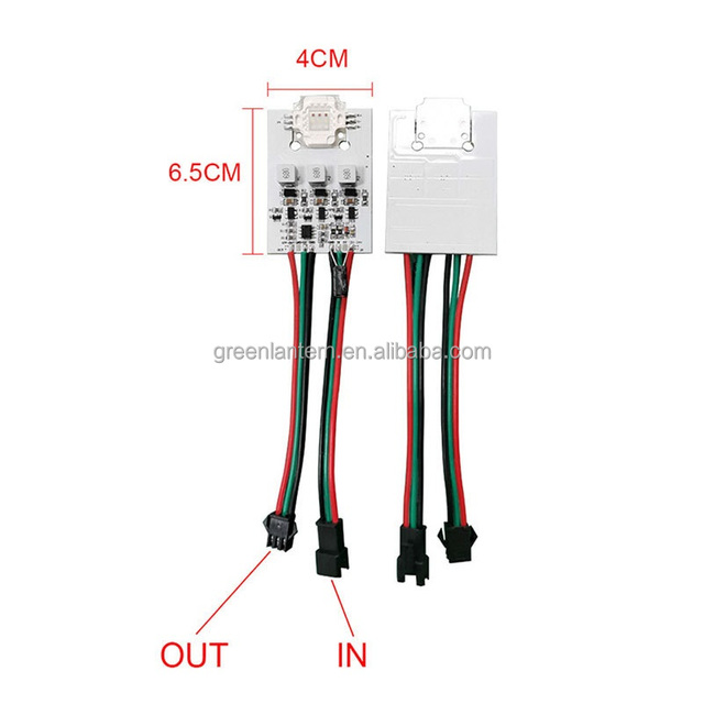 WS2811 LED Pixel Module 65x40mm DC12V 10W Addressable RGB Single High Power Module for Light Box Lighting