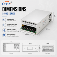 Alimentation à découpage 12V 500W 40A à sortie unique AC/DC SMPS, pilote LED 12VDC avec ventilateur de refroidissement pour équipement industriel CNC