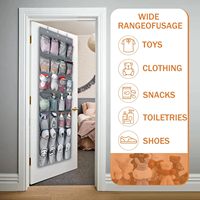 Organisateur de rangement pour chaussures à suspendre sur la porte avec 28 grandes poches en maille, respirant, en tissu non tissé, gain de place, durable, avec 4 crochets métalliques