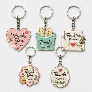 Porte-clés personnalisés en gros de haute qualité avec pendentif 'Merci' et 'Chaudes Paroles', design sur le thème de la gratitude, cadeau souvenir - Product Image 1