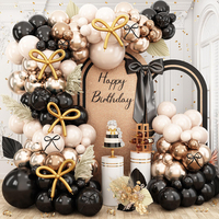 Kit d'arche de guirlande de ballons colorés avec ballons en latex et en aluminium en forme d'étoile, impression de logo personnalisé, pour anniversaire, fête disco, toile de fond photo