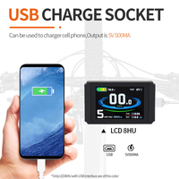Compteur de vitesse pour vélo électrique KT LCD8H avec écran couleur 24V 36V 48V, prise SM WP 5 broches, USB, pour kit de vélo électrique