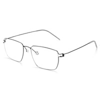 Montura de Gafas Ópticas Cuadradas de Aleación de Titanio Sólido, Unisex, Gafas Graduadas de Diseñador, Sin Tornillos, para Miopía, para Todo Tipo de Rostro