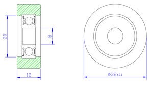 Rolamento de Esferas PU62640-10 6x40x10mm 626RS para Assento de Remo 38mm - Product Image 5
