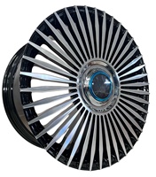 Aluminium forgé sur mesure 12000T, neuf |   Certifié DOT |   MOQ 4 18-24 Jantes multi-rayons noir brillant usiné pour Série 7