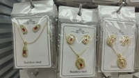 Conjunto de Joyería Fina con Circonita en Forma de Corazón, Chapado en Oro de 18k, para Novias, Collar y Aretes, Venta al por Mayor