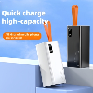 พาวเวอร์แบงค์ความจุสูง 40000mah 50000mah 60000mah ช่องเสียบ USB 4 ช่อง รองรับ PD20W ชาร์จเร็วแบบสองทิศทาง พร้อมสายคล้องคอ พกพาสะดวก - Product Image 6