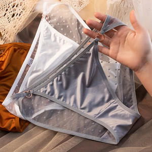 Japanese Style Low-Rise ODM <b>Sexy</b> <b>Women's</b> <b>Underwear</b> with Breathable Shiny Lace Peach Dot Print Nylon/Cotton Material - Product Image 5