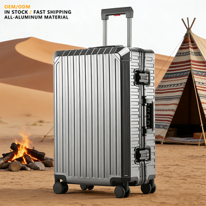 Classic All Aluminum 20 Inch Business Aluminum <strong>Luggage</strong> Set TSA Lock 360&deg; Spinner Wheels Suitcase Hard Aluminum <strong>Luggage</strong> Carry on - Product Image 1