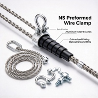 Pince de tension préformée série NS-OPGW pour fil d'acier recouvert d'aluminium haute résistance pour câble optique OPG et matériel de ligne de poteau