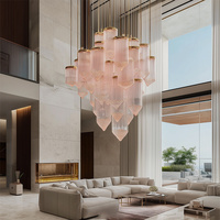 Lustre en verre à plusieurs cylindres, grand luminaire suspendu personnalisé pour villa, plafond haut, hall d'hôtel
