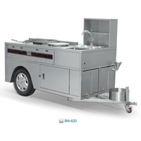 Chariot multifonctionnel à hot-dogs et à tarte avec 2 grandes roues pour restaurant Type de remorque