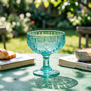 <span class=keywords><strong>Verre</strong></span> à vin <span class=keywords><strong>vintage</strong></span> coloré côtelé fait main élégant à pied court, compatible lave-vaisselle, pour petit-déjeuner, crème glacée, pouding, <span class=keywords><strong>milkshake</strong></span> - Product Image 4