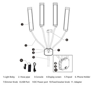 Lámpara de Belleza Profesional para Tatuajes, Anillo de Luz LED Flexible de 4 Brazos, Luz de <span class=keywords><strong>Video</strong></span> LED de 65W 3200-5600K con Puerto de Carga USB - Product Image 5