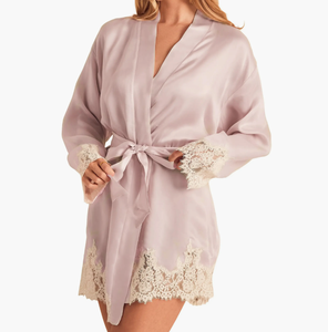 Robe en satin de haute qualité pour femmes, robe de chambre en dentelle, kimono de luxe, nuisette élégante, pyjama <span class=keywords><strong>femme</strong></span>, robes de bain sexy, vêtements de nuit pour femmes - Product Image 4