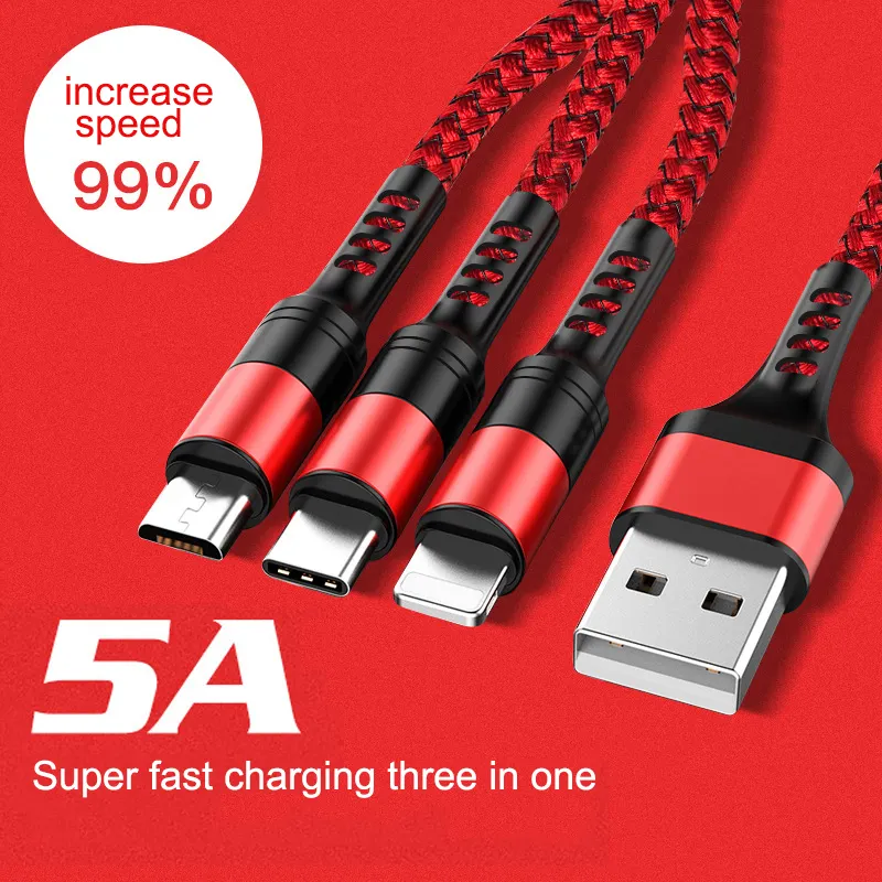 4 in 1 6a type c magnetic usb charging data cable 3 in 1 male to male female for wi-fi