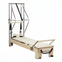 Reformer de Pilates de Madera de Arce con Media Torre para Uso Comercial en Estudio