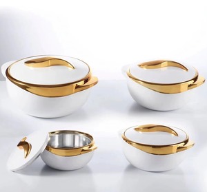 Juego de Ollas Térmicas para <span class=keywords><strong>Alimentos</strong></span> de 1L, 1.5L, 2.5L y 4.5L, Cazuela Aislada con Decoración Dorada Noble para el Hogar - Product Image 2