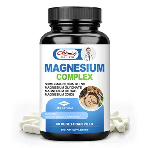 Cápsula complexa de óxido de citrato de magnésio 500 mg por dose, marca própria, 60 unidades, suplemento diário de reforço da qualidade do sono