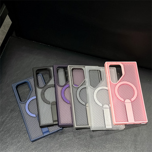 เคสโทรศัพท์แบบรังผึ้งระบายความร้อนพร้อมแถบแม่เหล็กสำหรับ Samsung S26 ultra S25 S24 S Series ฝาหลังแบบด้านพร้อมขาตั้ง - Product Image 4