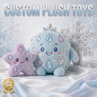 Jouets en peluche personnalisés en forme de cristal de neige OEM ODM, peluche en forme d'étoile bleue glacée, vente en gros, cadeau pour enfants