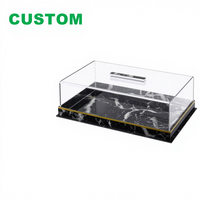 Présentoir à gâteau rectangulaire en acrylique lucite personnalisé avec poignée transparente Plateau de présentation en plexiglas pour les fêtes et les cuisines