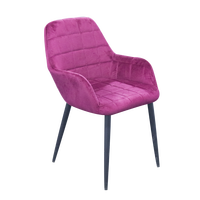 Chaises de salle à manger en velours de luxe au design nordique moderne avec pieds en métal pour la maison, le bar et l'appartement