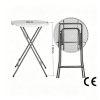 Table de bar pliante moderne blanche en plastique, imperméable et légère, portable pour banquets, événements extérieurs, mariages, fêtes et parcs