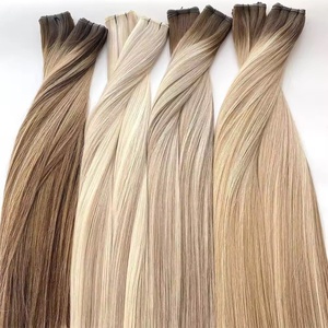 ผมต่อแบบไร้รอยต่อ Jasmine Russian Virgin Human Hair Extensions Invisible Genius Weft ผมแท้ 100% แบบ Double Drawn ตัดแต่งและย้อมสีได้ - Product Image 4