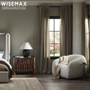 Muebles <span class=keywords><strong>de</strong></span> Dormitorio <span class=keywords><strong>Retro</strong></span> Americanos WISEMAX, Mesa <span class=keywords><strong>de</strong></span> <span class=keywords><strong>Noche</strong></span> <span class=keywords><strong>de</strong></span> Madera Maciza con Dos Cajones, Mesa Auxiliar <span class=keywords><strong>Vintage</strong></span> para Hotel - Product Image 3