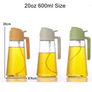 Bouteille pulvérisateur d'huile d'olive en verre 2 en 1 <span class=keywords><strong>de</strong></span> haute qualité, 600 ml, écologique, compatible lave-vaisselle, buse <span class=keywords><strong>de</strong></span> pulvérisation pour la cuisine - Product Image 3