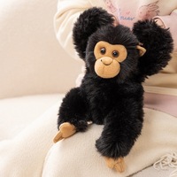 Peluche réaliste de chimpanzé, jouet en peluche, animal en peluche, rembourrage en polyester et coton PP, cadeau de vacances, cadeau d'anniversaire, poupée animale douce