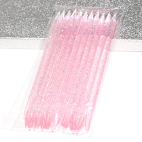 Poussoir à cuticules réutilisable double face cristal plastique ongles bâtons de manucure élimination des peaux mortes poussoir à cuticules