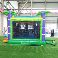 Château gonflable tropical WINSUN avec double toboggan et design palmier pour les fêtes d'enfants en plein air, location commerciale