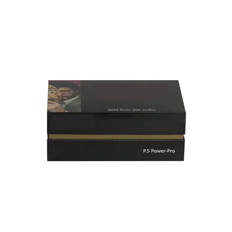 Custom Retail Black Rectangle Gift Box Consumer Electronic Product Box Rigid Box Packaging With Lid