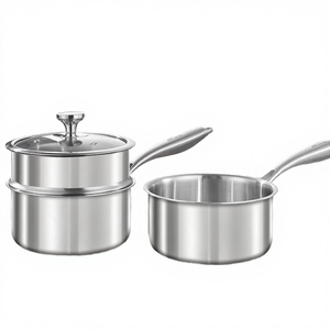 Manufacturer Wholesale 316 <b>Stainless</b> <b>Steel</b> Triply Saucepan Honeycomb No Stick Steamer Modern Design Lid Milk <b>Pot</b> Sustainable - Product Image 4